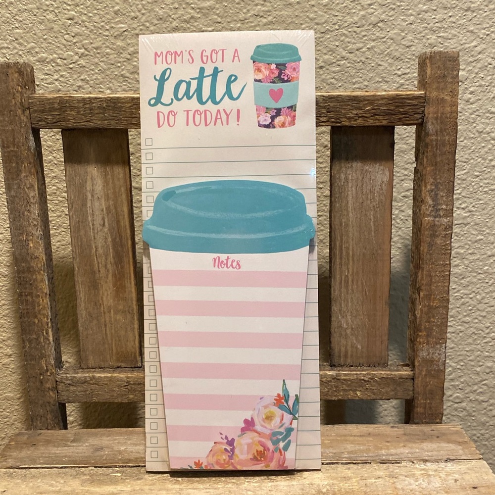 Latte Notepad Set, Coffee Cup Shaped Notepad, Mom’s Got A Latte Do Today Notepad